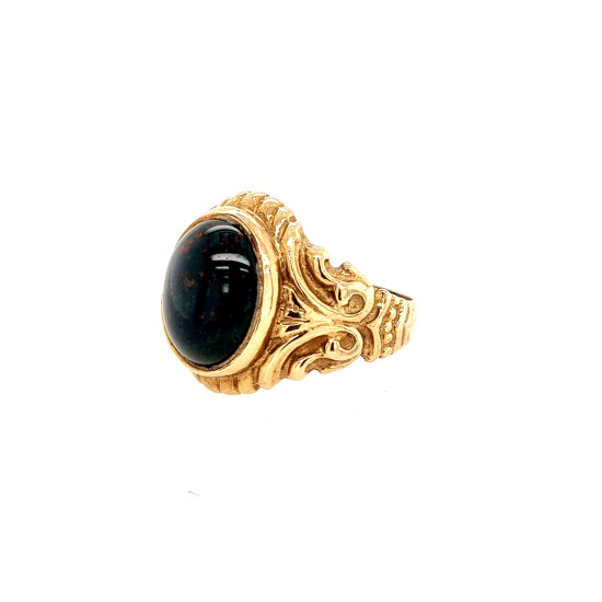 Pre Owned 9ct Blood Stone Signet Ring ZN250 Pre Owned 9ct Blood Stone Signet Ring ZN250